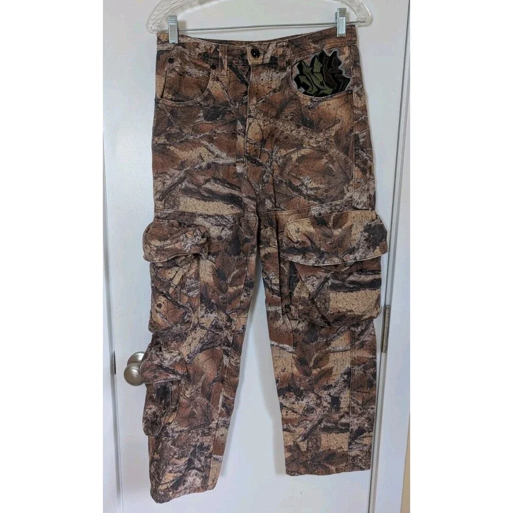 Ninth Hall Ambush Cargo Jeans 28 Streetwear High Rise Baggy Hunting Outdoor